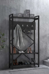 Evdemo Siyah Berceste Vestiyer Portmanto - 1