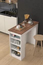 Ardeno  Fix Mutfak Bar Masası Mutfak Masası Ceviz Beyaz thumbnail 2