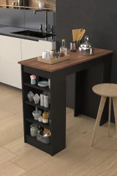 Ardeno  Fix Mutfak Bar Masası Mutfak Masası Ceviz Siyah thumbnail 1