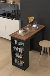 Ardeno  Fix Mutfak Bar Masası Mutfak Masası Ceviz Siyah thumbnail 2
