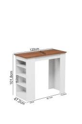 Ardeno  Fix Mutfak Bar Masası Mutfak Masası Ceviz Siyah thumbnail 3