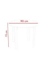 Evdemo  Trend Yuvarlak Mutfak Masa Takımı Atlantik Çam-Krem-Kahve thumbnail 6