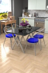 Evdemo  Eylül Silver 4 Kişilik Mutfak Masası Takımı thumbnail 1