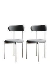 Evdemo  Trend 2li Mutfak Masası Sandalyesi Gri-Beyaz thumbnail 1