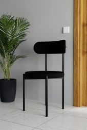 Evdemo  Trend 2li Mutfak Masası Sandalyesi Siyah-Siyah thumbnail 2