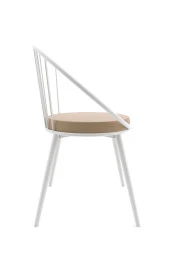 Evdemo  Eylül Metal Tel Sandalye Beyaz Kahve thumbnail 3