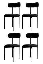 Evdemo  Trend 4lü Mutfak Masası Sandalyesi Siyah-Siyah thumbnail 1