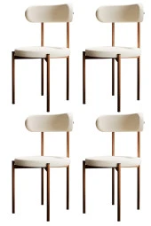 Evdemo  Trend 4lü Mutfak Masası Sandalyesi Krem-Kahve thumbnail 1