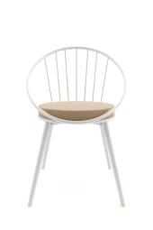 Evdemo  Eylül Metal Tel Sandalye Beyaz Kahve thumbnail 2