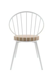 Evdemo  Eylül Metal Tel Sandalye Beyaz Kahve thumbnail 4