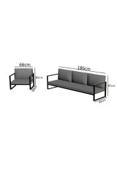 Evdemo  Kobalt 3lü Koltuk Kanepe Takımı Orta Sehpalı Kahve - 2