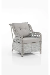 Evdemo Eren Rattan Puflu Bahçe Balkon Takımı 3+1+1 Gri - 3