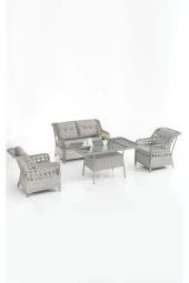 Evdemo Eren Rattan Bahçe Balkon Takımı 2+1+1 Gri - 1