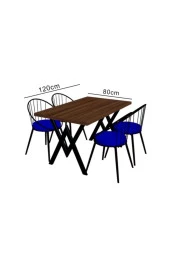 Evdemo  Eylül 4 Kişilik Balkon Bahçe Masa Takımı Beyaz - Haki - 2