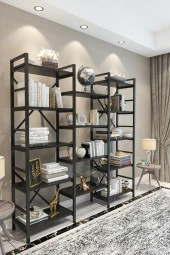 Parlavita  Gada Metal Kitaplık Siyah thumbnail 1