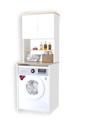 Evdemo  Çamaşır Makinesi Üstü Banyo Dolabı Rafı Beyaz - 3