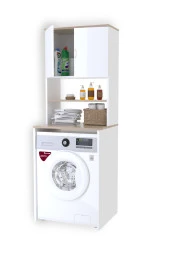 Evdemo  Çamaşır Makinesi Üstü Banyo Dolabı Rafı Beyaz - 4