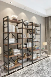 Parlavita  Gada Metal Kitaplık Ceviz thumbnail 1