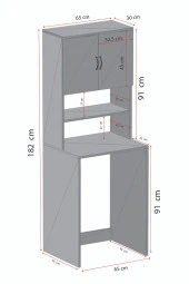 Evdemo  Çamaşır Makinesi Üstü Banyo Dolabı Rafı Beyaz - 7