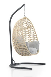 Evdemo  Damla El Örgüsü Makrome Bahçe Balkon Salıncağı Krem Gri thumbnail 1