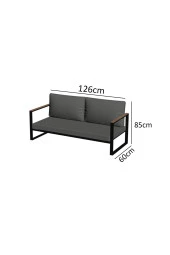 Evdemo  Siyah Kobalt Bahçe Balkon Oturma Takımı Sehpalı 2+1+1 - 3