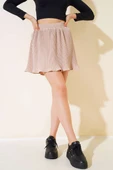 Piliseli Şort Etek Bej thumbnail 2