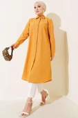 Uzun Model Klasik Yaka Tunik Hardal thumbnail 1