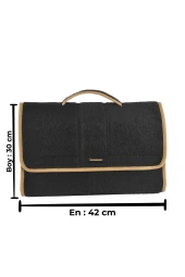 Maxi Araç Bagaj Organizer Bagaj Düzenleyici Çanta Krem Kenarlı thumbnail 2