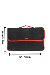 Maxi Araç Bagaj Organizer Bagaj Düzenleyici Çanta Kırmızı Kenarlı thumbnail 2