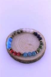 Balık Çakra Doğal Taş Bileklik Birinci Kalite Taş Balık Burcu - 1