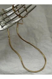 Unisex 75 Cm Ince Yassı Italyan Zincir Kolye Çelik Kararma Yapmaz - 2