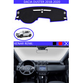 Dacia Duster 2018-2020 Için Uygun Torpido Koruma Halısı Siyah Kenar Renk Mavi thumbnail 1