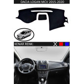 Dacia Logan Mcv 2015-2020 Için Uygun Torpido Koruma Halısı Siyah Kenar Renk Siyah thumbnail 1