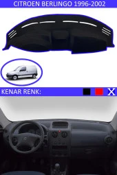 Citroen Berlingo 1996-2002 Modelleri Için Uygun Torpido Koruma Halısı Siyah Kenar Renk Mavi thumbnail 1