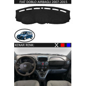 Fiat Doblo Airbagli 2007-2015 Için Uygun Torpido Koruma Halısı Siyah Kenar Renk Siyah thumbnail 1