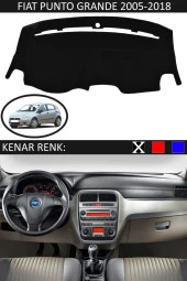 Fiat Punto Grande 2005-2018 Için Uygun Torpido Koruma Halısı Siyah Kenar Renk Siyah thumbnail 1