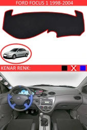 Ford Focus 1 1998-2004 Için Uygun Torpido Koruma Halısı Siyah Kenar Renk Kırmızı - 1