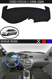 Ford Focus 1 1998-2004 Için Uygun Torpido Koruma Halısı Siyah Kenar Renk Siyah - 1