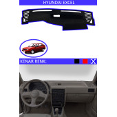 Hyundai Excel Için Uygun Torpido Koruma Halısı Siyah Kenar Renk Mavi - 1