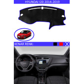 Hyundai I20 2014-2019 Için Uygun Torpido Koruma Halısı Siyah Kenar Renk Mavi - 1