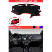 Hyundai I20 2014-2019 Için Uygun Torpido Koruma Halısı Siyah Kenar Renk Kırmızı thumbnail 1