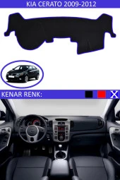 Kia Cerato 2008-2013 Için Uygun Torpido Koruma Halısı Siyah Kenar Renk Mavi - 1
