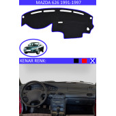 Mazda 626 1991-1997 Için Uygun Torpido Koruma Halısı Siyah Kenar Renk Mavi thumbnail 1