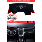 Opel Astra J 2009-2017 Için Uygun Torpido Koruma Halısı Siyah Kenar Renk Kırmızı thumbnail 1