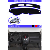 Opel Combo C 2001-2011 Için Uygun Torpido Koruma Halısı Siyah Kenar Renk Mavi thumbnail 1