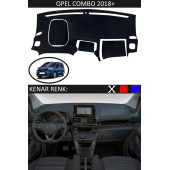 Opel Combo 2018+ Için Uygun Torpido Koruma Halısı Siyah Kenar Renk Siyah - 1