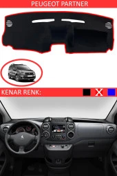 Peugeot Partner Için Uygun Torpido Koruma Halısı Siyah Kenar Renk Kırmızı thumbnail 1