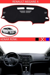 Renault Megane 4 Için Uygun Torpido Koruma Halısı Siyah Kenar Renk Kırmızı thumbnail 1