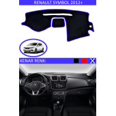 Renault Symbol 2012+ Için Uygun Torpido Koruma Halısı Siyah Kenar Renk Mavi thumbnail 1