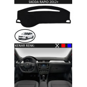 Skoda Rapid 2012+ Için Uygun Torpido Koruma Halısı Siyah Kenar Renk Siyah - 1